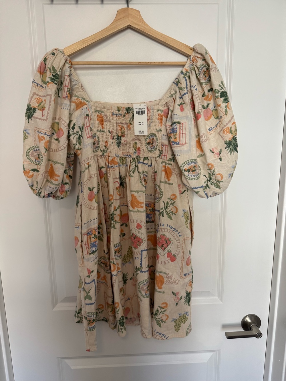 NWT Abercrombie & Fitch Emerson Linen puff sleeve midi Dresses - Picture 6 of 7
